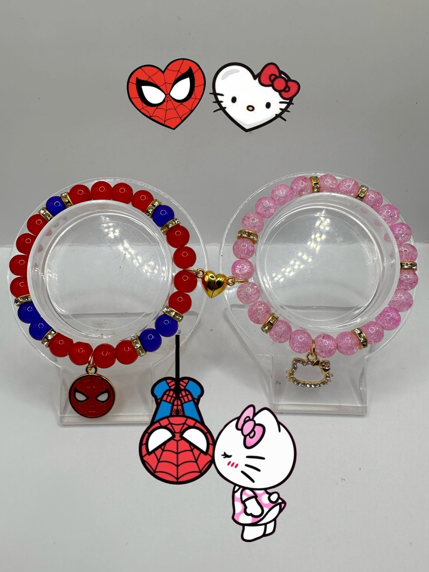 Hello Kitty Gf ❤️ Spider-Man Bf #fypシ゚viral #bracelets #hellokitty