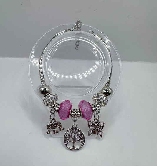 pink charm bracelet